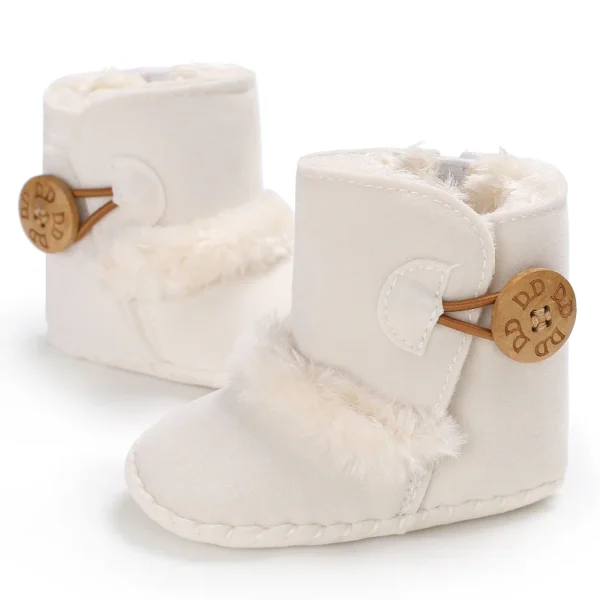 Botas Bebê Menina Meninos Inverno Quente Sapatos Sólidos Moda Criança Bolas Peludas 0-18M - Imagem 3
