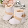 Botas Bebê Menina Meninos Inverno Quente Sapatos Sólidos Moda Criança Bolas Peludas 0-18M - Imagem 17
