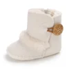 Botas Bebê Menina Meninos Inverno Quente Sapatos Sólidos Moda Criança Bolas Peludas 0-18M - Imagem 6