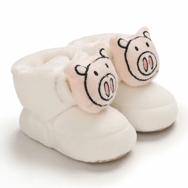 Botas Bebê Menina Meninos Inverno Quente Sapatos Sólidos Moda Criança Bolas Peludas 0-18M - Imagem 11