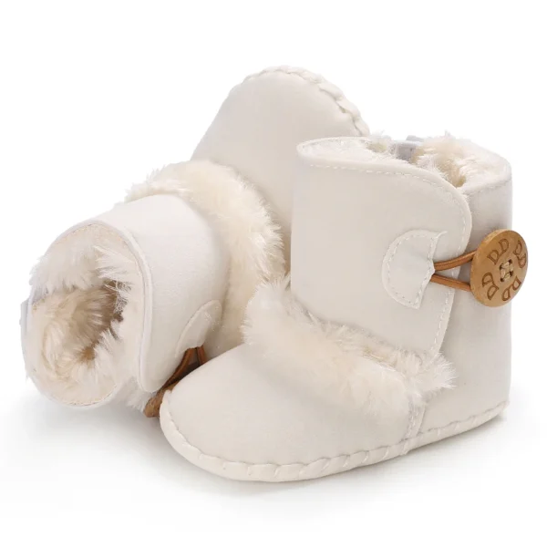 Botas Bebê Menina Meninos Inverno Quente Sapatos Sólidos Moda Criança Bolas Peludas 0-18M - Imagem 4