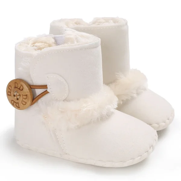 Botas Bebê Menina Meninos Inverno Quente Sapatos Sólidos Moda Criança Bolas Peludas 0-18M - Imagem 2