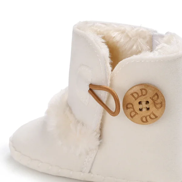 Botas Bebê Menina Meninos Inverno Quente Sapatos Sólidos Moda Criança Bolas Peludas 0-18M - Imagem 5