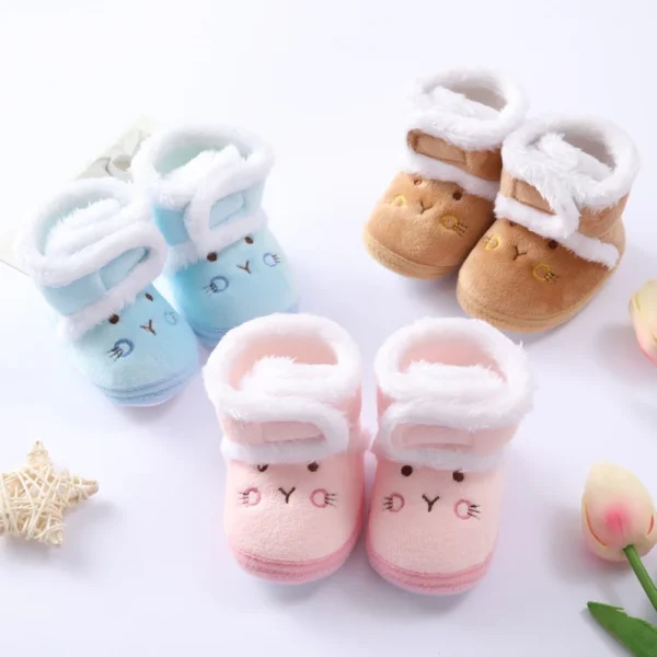 Botas de neve para bebês e crianças pequenas, sola macia e veludo quente para recém-nascidos - Image 3